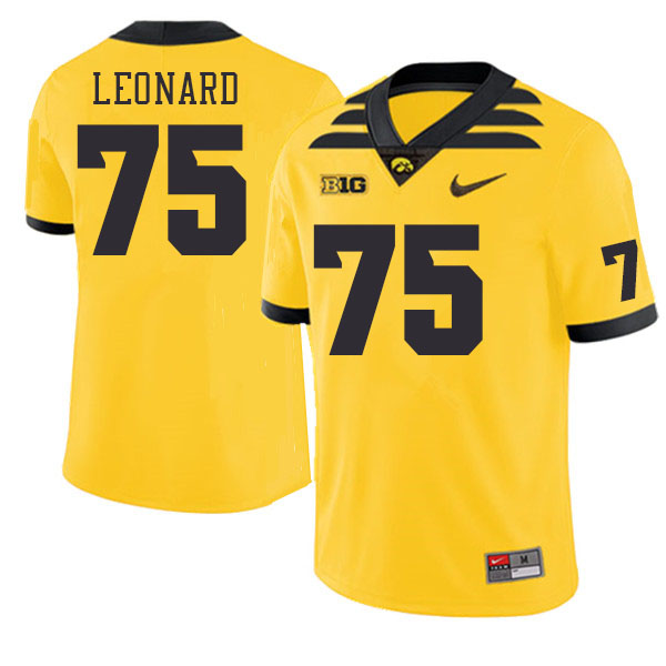 Men #75 Cannon Leonard Iowa Hawkeyes College Football Jerseys Stitched Sale-Gold